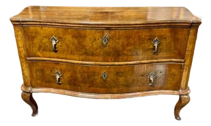 Italian Walnut Bombe' Commode