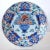 DETAILS A near pair of antique Dutch Delft pottery plates decorated with urn and flowers in green, red and blue. COLOR(S)...