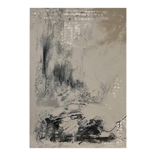 Large Abstract Textured Painting in Neutral Tones, Framed Modern Wall Art by Jake Poser For Sale
