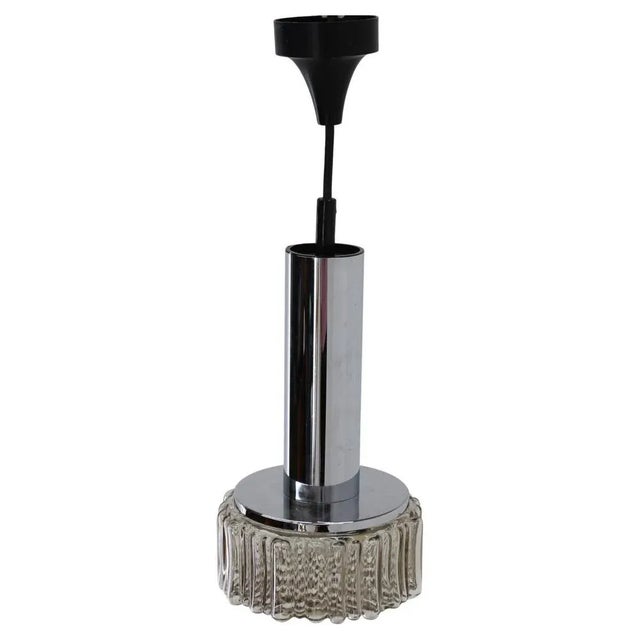 Silver Chrome and Glass Pendant Lamp, 1980s, Germany For Sale - Image 8 of 8