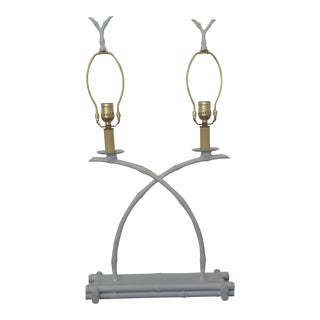 Double Bamboo Cane Accent Lamp by the Natural Light For Sale