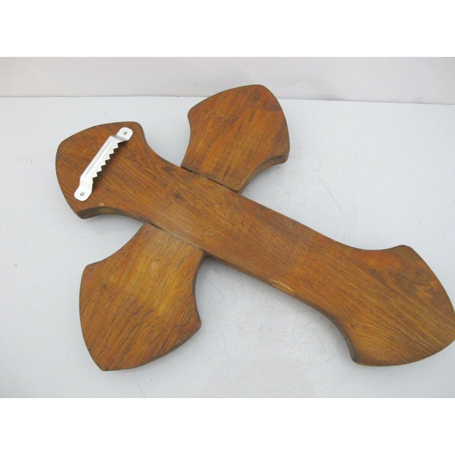 Black Milagros Sacred Amulet Charms Large Mexican Folk Art Wooden Wall Cross For Sale - Image 8 of 8