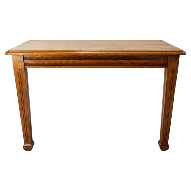 Art Deco French Oak Wall-Mounted Console, 1940s For Sale - Image 11 of 11