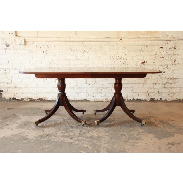 Baker Furniture Historic Charleston Double Pedestal Mahogany Dining
