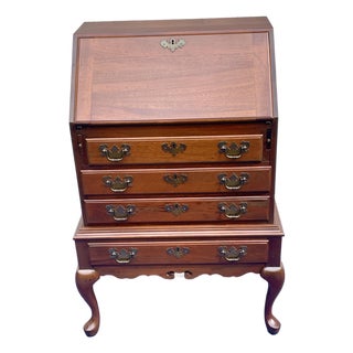 Mid-Century Maddox of Jamestown Mahogany Slant Front Secretary Desk For Sale