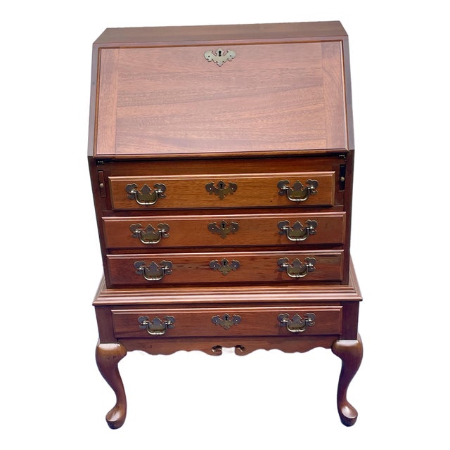 Mid-Century Maddox of Jamestown Mahogany Slant Front Secretary Desk For Sale