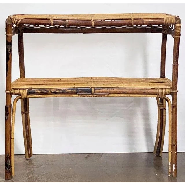 Italian Bar or Console Table of Cane, Bamboo, and Rattan For Sale - Image 11 of 13
