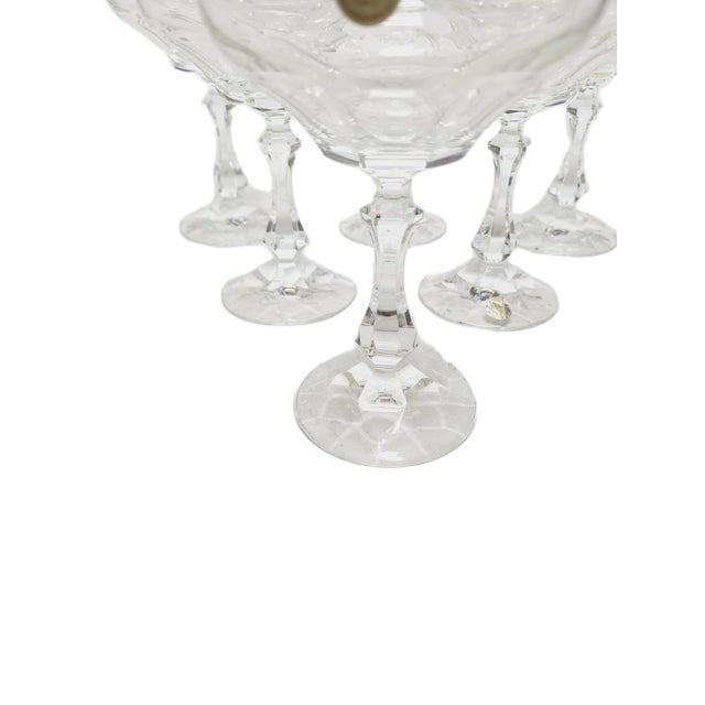 Vintage Czechoslovakian Crystal Champagne Glasses Set, 1970s, Set of 6 For Sale - Image 16 of 18
