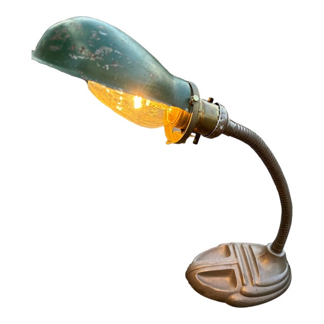 Antique Iron Desk Lamp For Sale