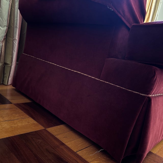 Ethan Allen Ethan Allen Red Couch Sofa For Sale - Image 4 of 9