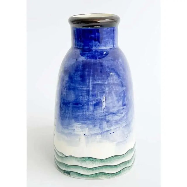 Brown Gio Ponti for Richard Ginori Maritime Vase, Seascape With Boat, Italy, 1930 For Sale - Image 8 of 8