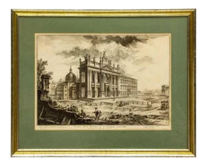 Views of Rome, Basilica St John Lateran Framed Etching by Piranesi