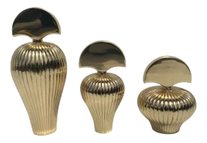 Decorative Brass Perfume Bottles - Set of 3