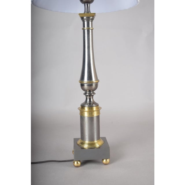 Mid-Century Modern French Table Lamp in Metal and Brass, 1950s For Sale - Image 6 of 10