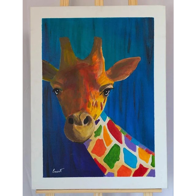 Ernest Carneado Ferreri, Girafa de Colores, 2000s, Acrylic Painting For Sale - Image 6 of 6