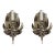 Myran Allan Luxury Lighting Italian Nickel Finished Bronze Leaf Sconces Pair For Sale
