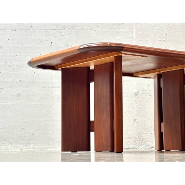 Mid-Century Curved Cherrywood Coffee Table, 1970s For Sale - Image 14 of 16