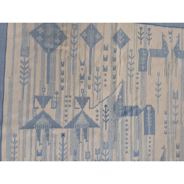 1960s Vintage Swedish Hand-Woven Rölakan Rug, 1960s For Sale - Image 5 of 15