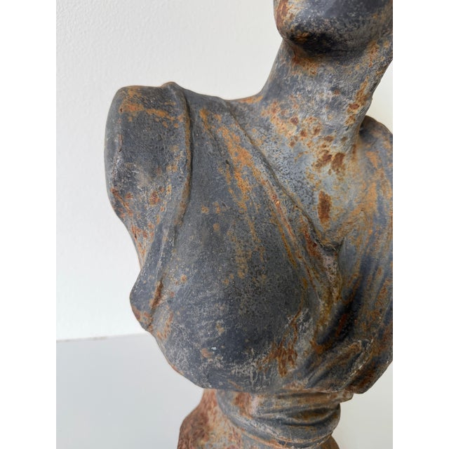 Antique Cast Iron Roman Goddess Diana Diana Bust Sculpture For Sale In Miami - Image 6 of 11