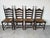 Vintage French Country Style Oak Ladder Back Rush Seat Dining Chairs – Set of 4 For Sale - Image 4 of 18
