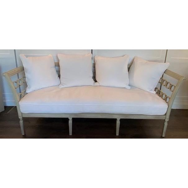 Wood Vintage Carved Wood Sofa With Beautiful Detail For Sale - Image 7 of 7