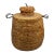 Apache Tus Pitch-Coated Lidded Basket With Horsehair Handles, C. 1940–1950 For Sale