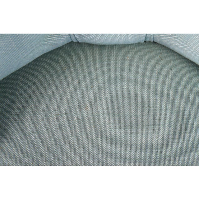 3 Restoration Hardware Rh Martine Tufted Blue Bar Counter Stools 42" For Sale - Image 14 of 14