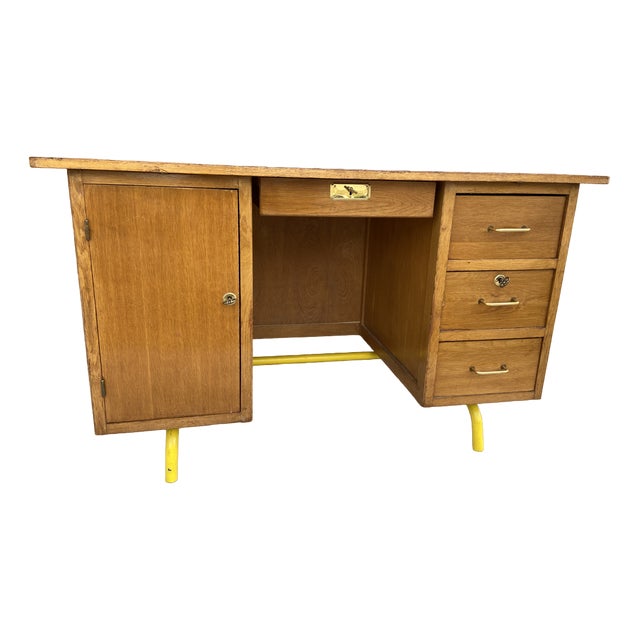 Mid-Century French School Teacher Desk, 1970s For Sale