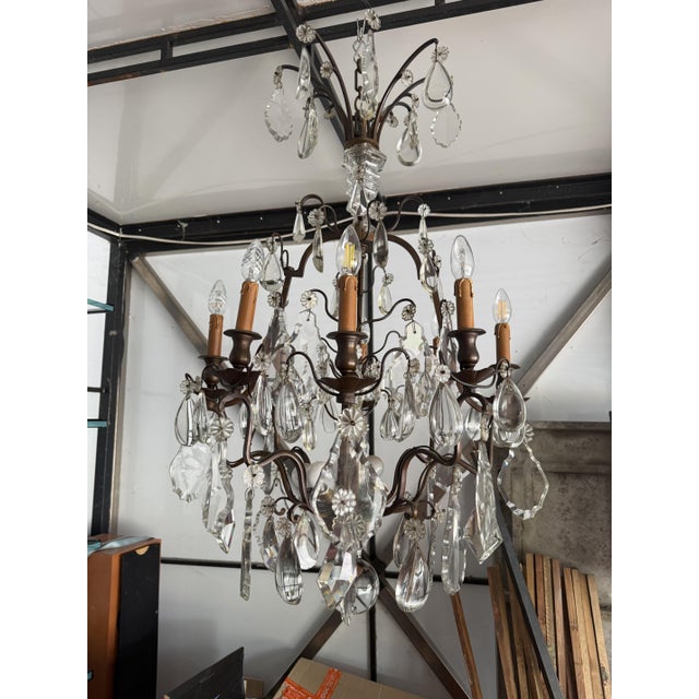 Louis XV Crystal 12-Light Cage Chandelier from Maison Baguès For Sale - Image 5 of 14
