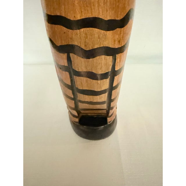 1960s Hand-Carved Folk Art Wooden Tiger Cat by Turtle and Crane - Mid-Century Primitive Whimsy For Sale - Image 9 of 11