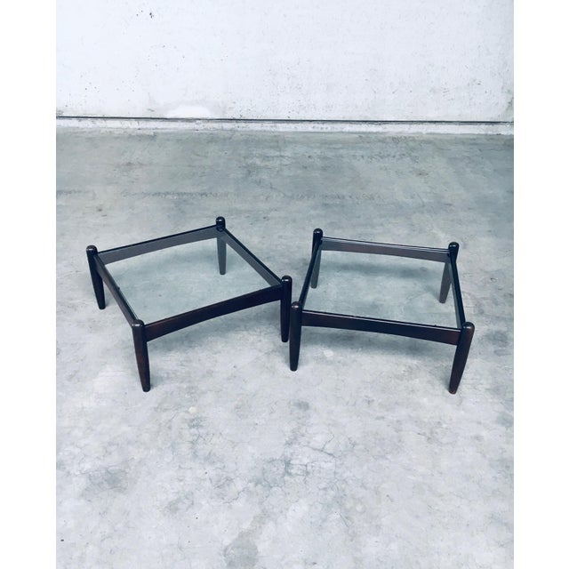 Brown Mid-Century Modern Design Low Side Table Set, Sweden, 1960s, Set of 2 For Sale - Image 8 of 18