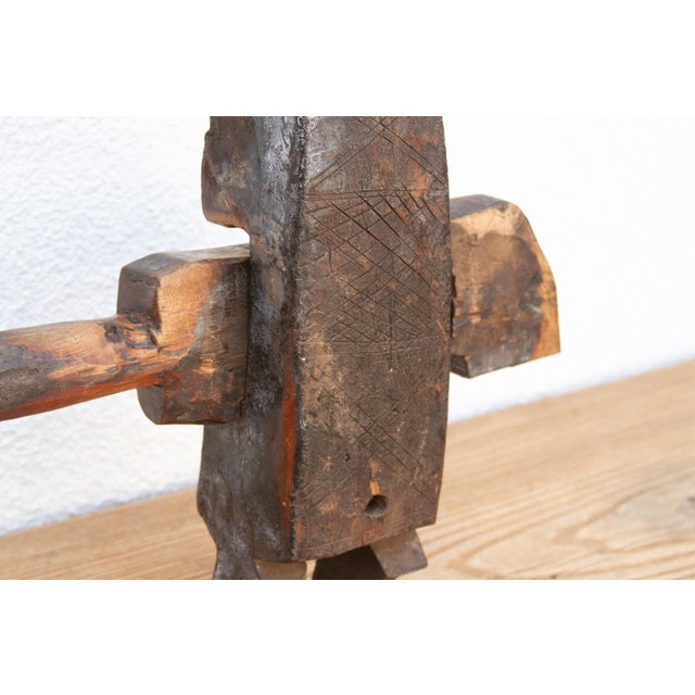 19th Century Antique African Bamana Horned Headdress Lock For Sale - Image 5 of 9