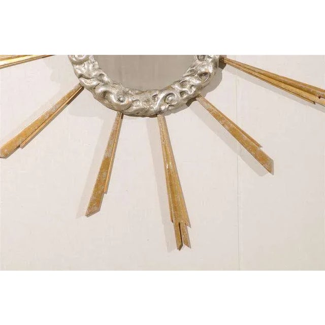 Mid-19th Century Vintage Italian Gilded Sunburst Mirror For Sale - Image 9 of 11