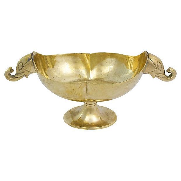 Brass Elephant Pedestal Bowl Chairish