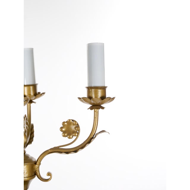 Wood 20th-Century Italian Neoclassical Style Black Gilt Painted Wood Torchiere Lamps For Sale - Image 7 of 12