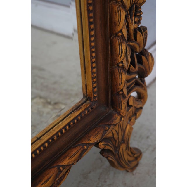 Monumental Large Gold Finish Ornate Frame Mirror For Sale - Image 10 of 13