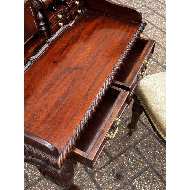 Small Salesman Sample Desk and Chair with Secret Drawers, Set of 2 For Sale - Image 10 of 18