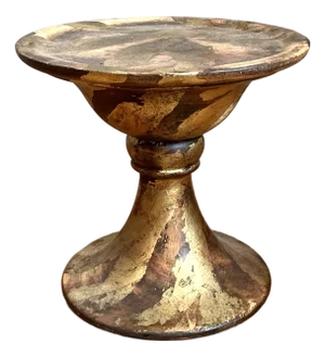 Vintage Gilt Striped Ceramic Pedestal