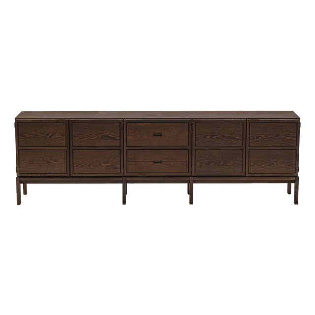 Large Brutalist Sideboard in Wengé Wood, Belgium, 1970s For Sale