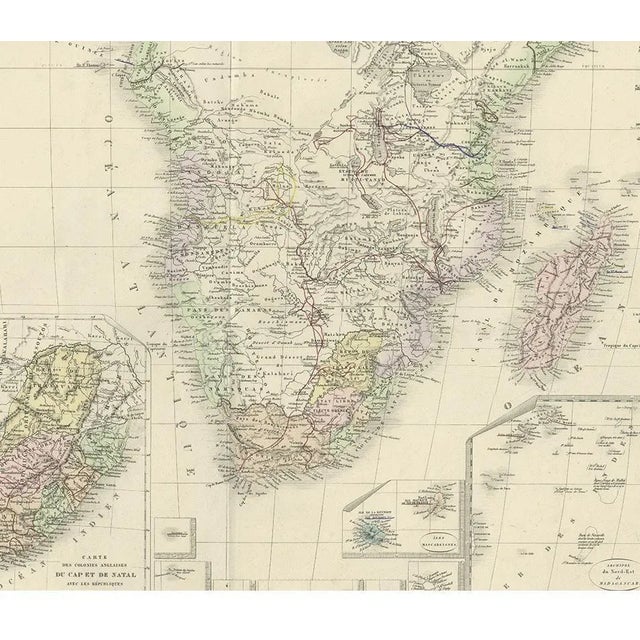 Antique Map of Southern Africa by Levasseur, 1875 For Sale - Image 4 of 6