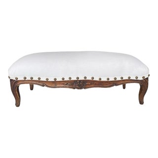 1900 - 1909 Antique Hand Carved French Rococo Footstool For Sale