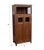 The Reclaimed Teak wood display Cabinet by Manzel Furniture features a solid rectangular design with an aged metal handle...