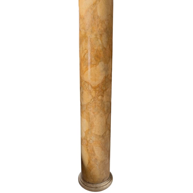 Huge Neoclassical Trompe l'Oeil Faux Marble Column 131” For Sale - Image 4 of 5