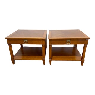 1960s Baker Furniture Mid Century French Regency Mahogany Bedside Tables - a Pair For Sale
