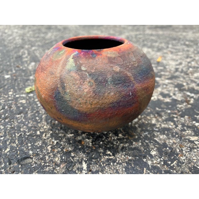Vintage J. Berndt Small Artist Signed Raku Pot For Sale - Image 11 of 11