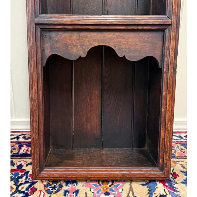 Antique English Pair Bookcases Plate Racks Wall Shelves Hanging Wall Oak 1920-30 For Sale - Image 14 of 18