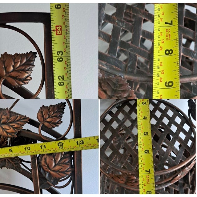 VTG Italian Gold Metal Grape Vine Folding Planter 3 Dividers Hollywood Regency For Sale - Image 17 of 17