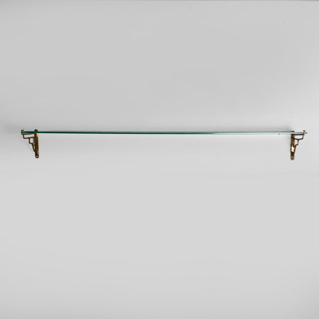 Art Deco Italian Shelf in Glass and Brass, 1930s For Sale - Image 3 of 14