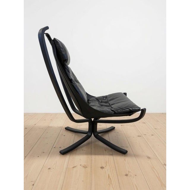 Vatne Møbler Black Falcon Chair by Sigurd Ressell for Vatne Furniture, 1960s For Sale - Image 4 of 15