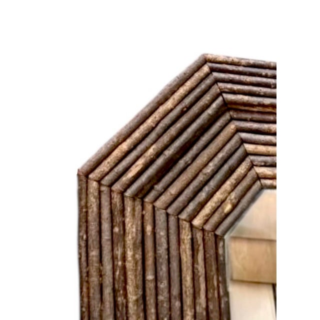 Rustic European La Lune Collection Rustic Octagonal Branches Mirror #5040 in Willow Finish For Sale - Image 3 of 5